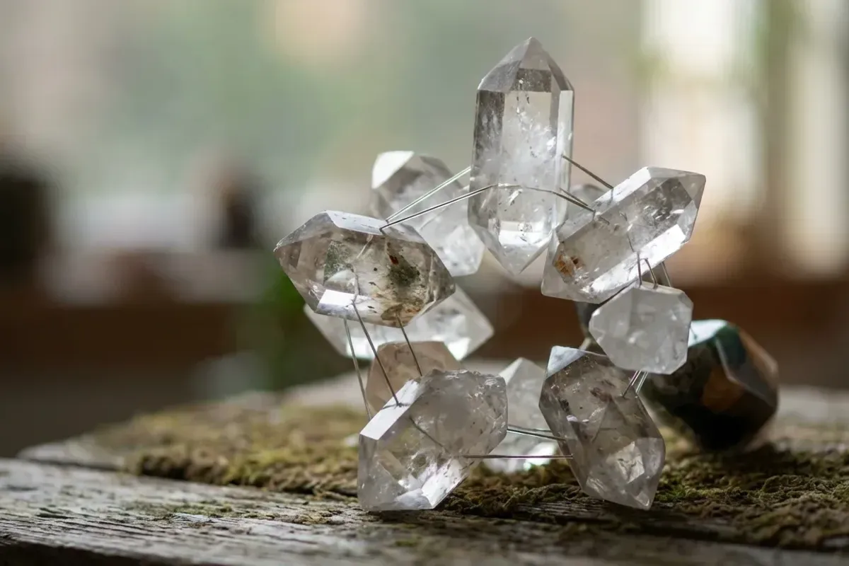 Structures cristallines abstraites symbolisant le concept d'horodatage